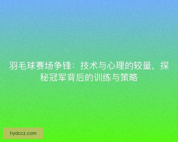 羽毛球赛场争锋：技术与心理的较量，探秘冠军背后的训练与策略