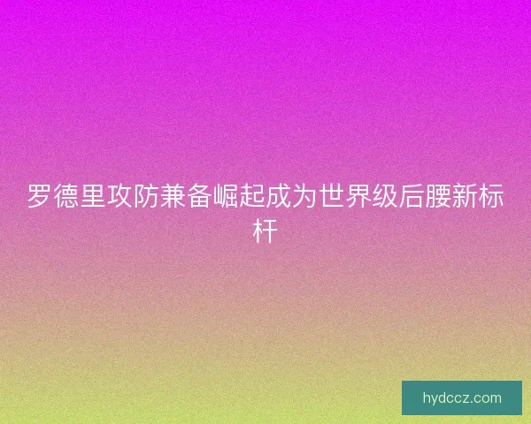 罗德里攻防兼备崛起成为世界级后腰新标杆 罗德里攻防兼备崛起成为世界级后腰新标杆
