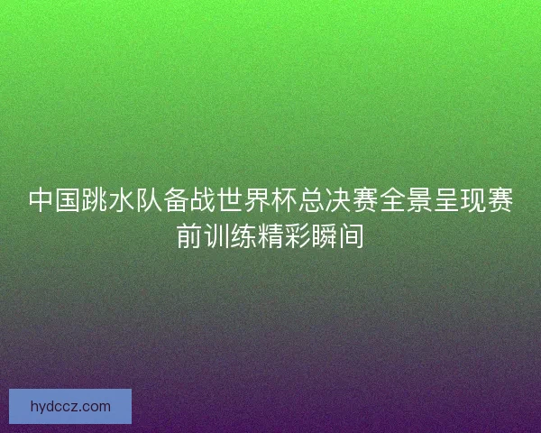 中国跳水队备战世界杯总决赛全景呈现赛前训练精彩瞬间